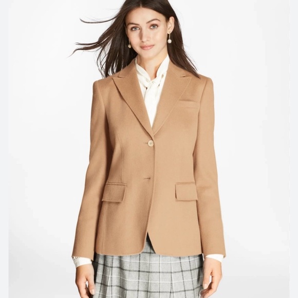 BROOKS BROTHERS Camel Hair Jacket Classic Tan Women's Blazer